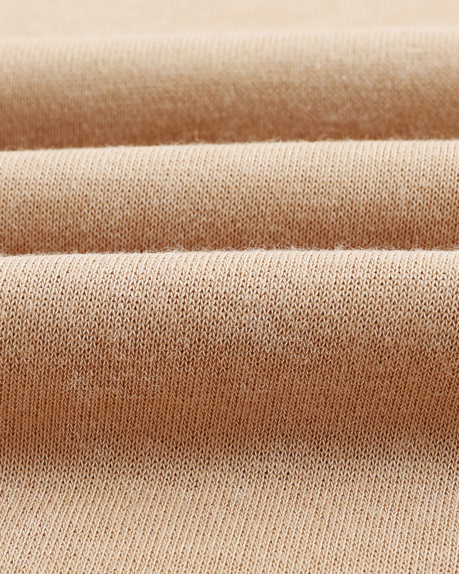 Khaki Plain Drop Shoulder Ribbed Trim Oversized Sweatshirt
