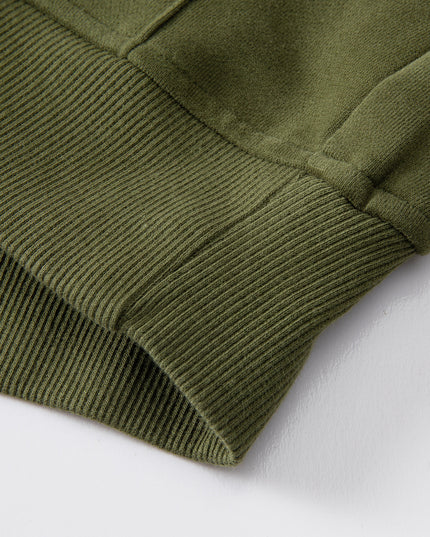 Black Zip Up Stand Collar Ribbed Thumbhole Sleeve Sweatshirt