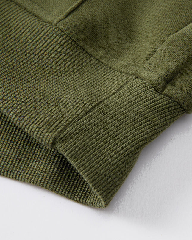 Black Zip Up Stand Collar Ribbed Thumbhole Sleeve Sweatshirt