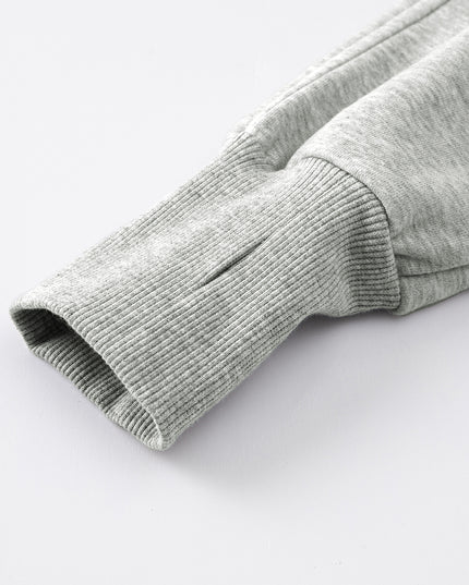 Black Zip Up Stand Collar Ribbed Thumbhole Sleeve Sweatshirt