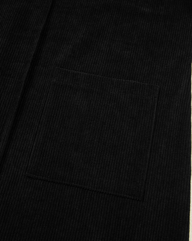 Black Corduroy Exposed Seam Sleeveless Mini Dress