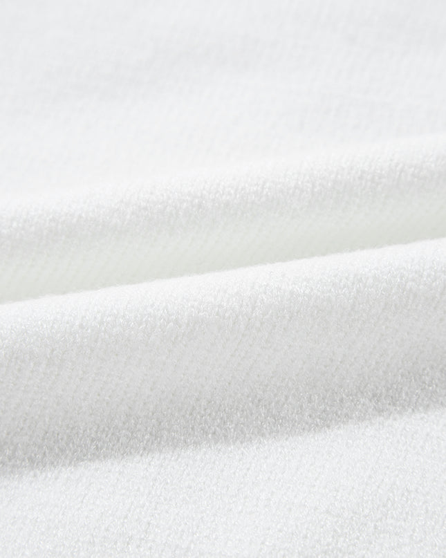 White Touchdown Puff Sleeve Sweater – Game Day Football Graphic Top
