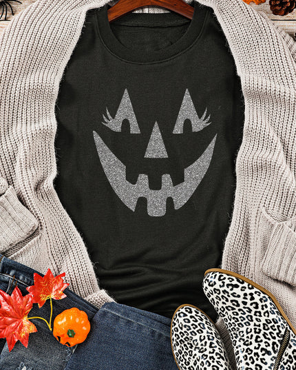 Black Spooky Halloween Graphic Baggy Sweatshirt