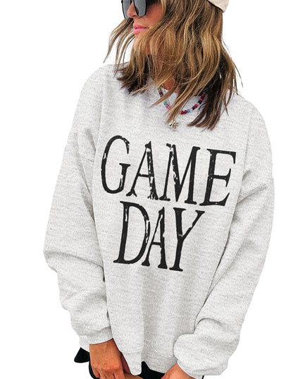 Black GAME DAY Vintage Washed Sweatshirt – Oversized Baggy Graphic Pullover