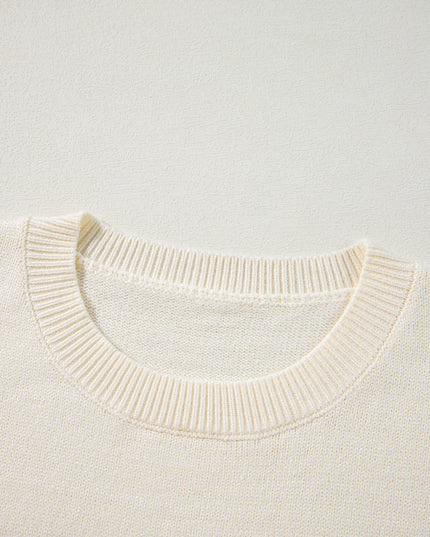 Apricot Halloween Boo Drop Shoulder Knit Sweater