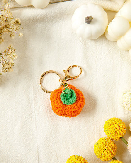 Orange Cute Crochet Fortune Persimmon Pendant Keychain