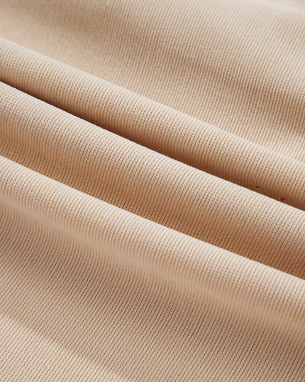 Oatmeal Corduroy Half Button Collared Long Sleeve Mini Dress