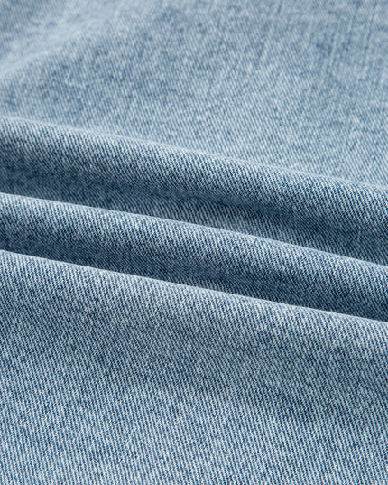 Myosotis Scallop Trim Collar Pocket Button Up Denim Jacket