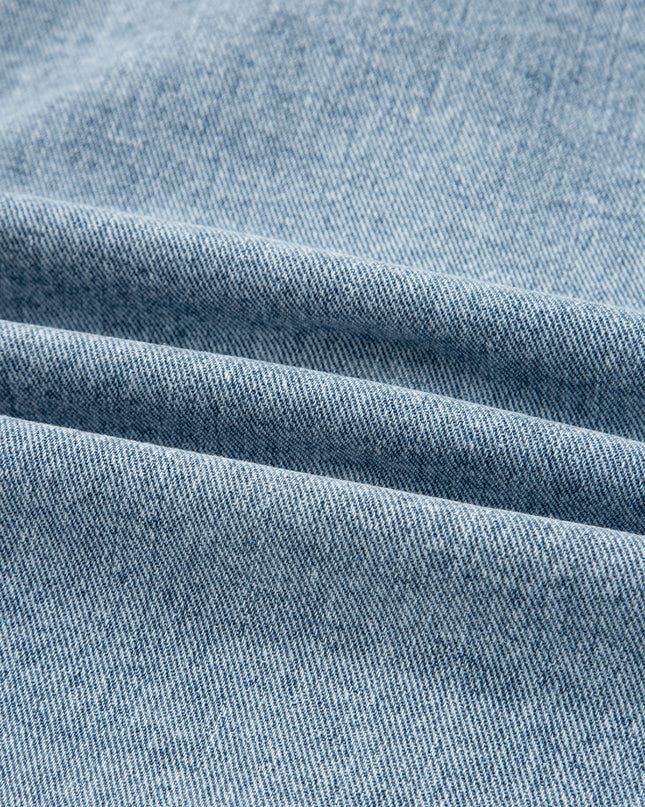 Myosotis Scallop Trim Collar Pocket Button Up Denim Jacket