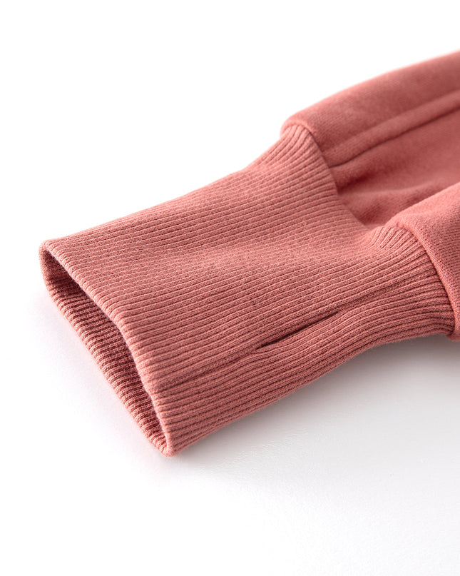 Black Zip Up Stand Collar Ribbed Thumbhole Sleeve Sweatshirt