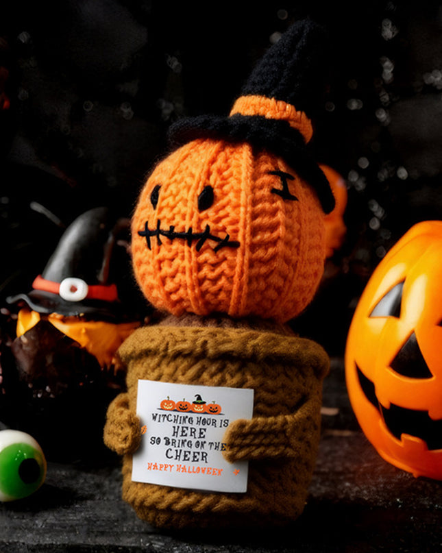 Carrot Cute Halloween Crochet Pumpkin Potted Doll Decor