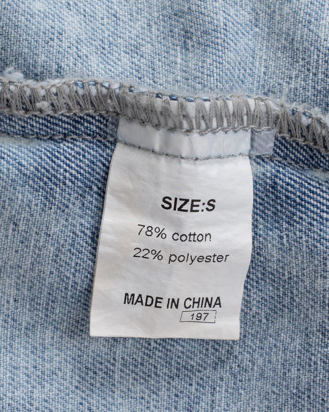 Light Blue Distressed Ripped Raw Hem Buttons Denim Jacket