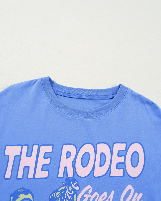 Sky Blue Rodeo Letter Graphic Tee