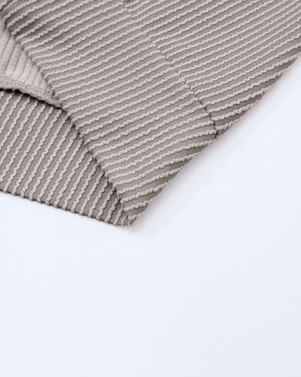 Multicolor Colorblock Ribbed Loose Long Sleeve Top