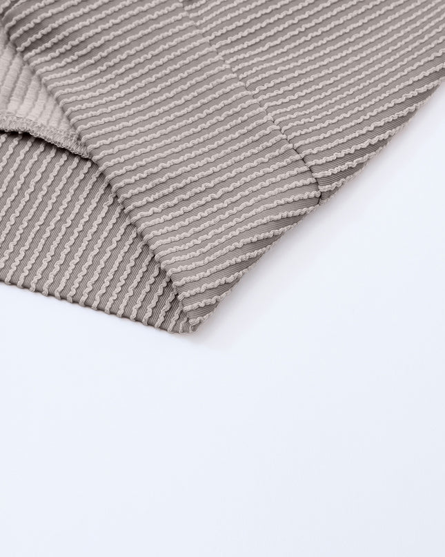 Multicolor Colorblock Ribbed Loose Long Sleeve Top