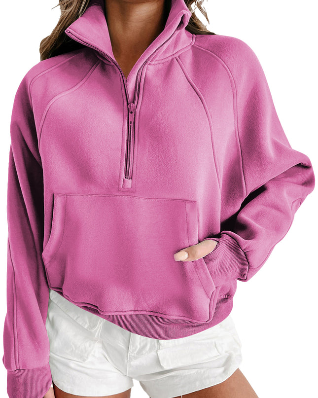 Black Zip Up Stand Collar Ribbed Thumbhole Sleeve Sweatshirt