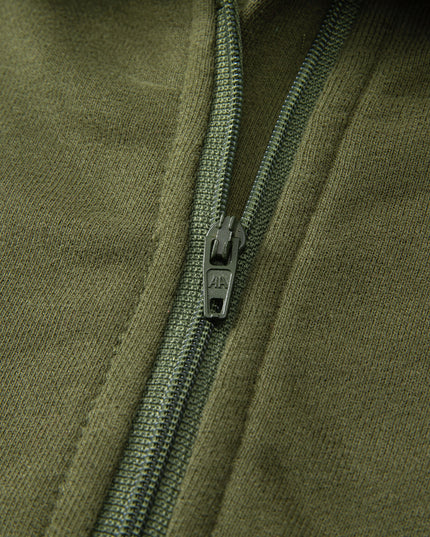 Black Zip Up Stand Collar Ribbed Thumbhole Sleeve Sweatshirt