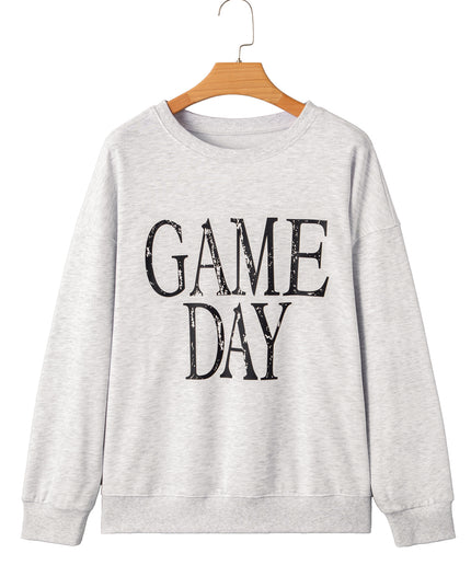 Black GAME DAY Vintage Washed Sweatshirt – Oversized Baggy Graphic Pullover