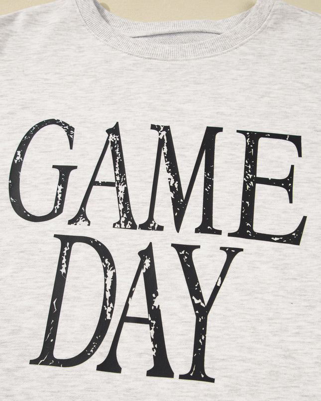 Black GAME DAY Vintage Washed Sweatshirt – Oversized Baggy Graphic Pullover