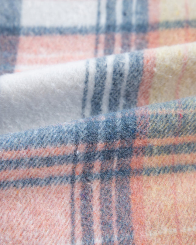 Cinnamon Plaid Corduroy Patchwork Pocket Loose Shacket