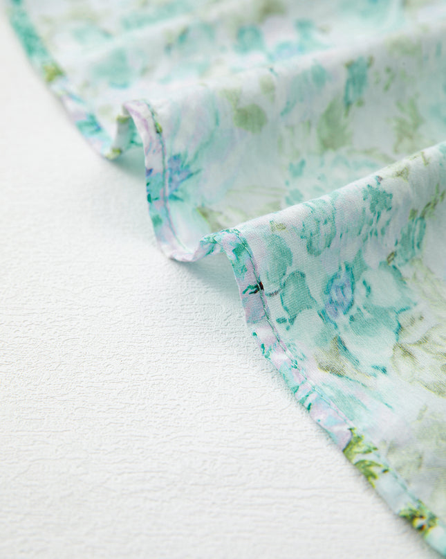 Green Floral Lace Tied Strap Empire Waist Maxi Dress