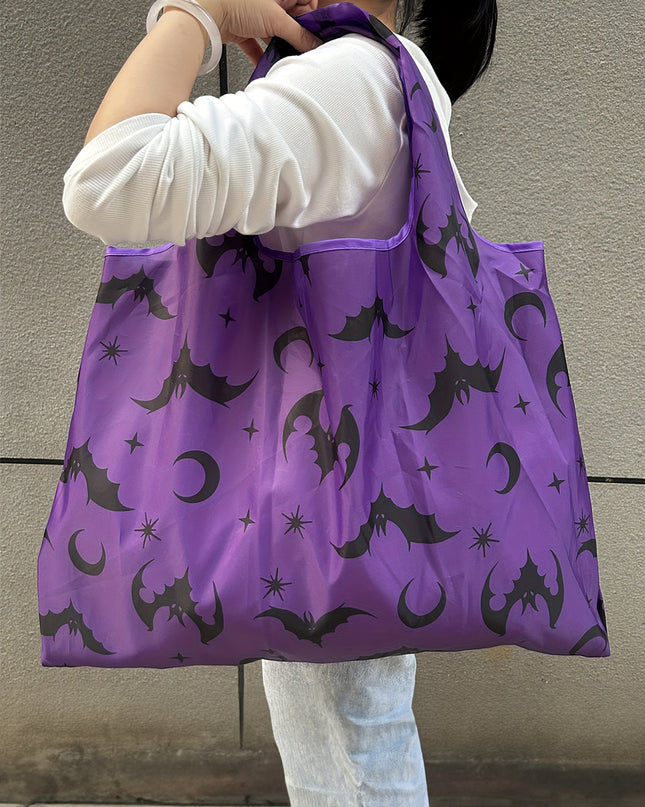 Tillandsia Purple Goth Halloween Pumpkin Large Capacity Foldable Tote Bag