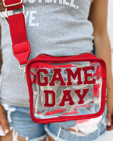 Black Chenille GAME DAY Pattern Clear Bag