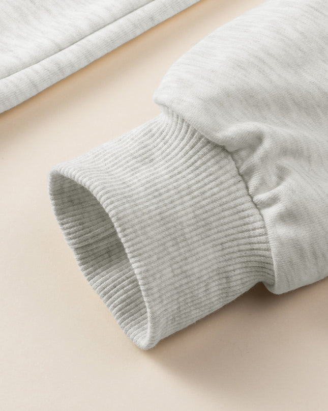 White Solid Color Ruffle Hem Mini Sweatshirt Dress