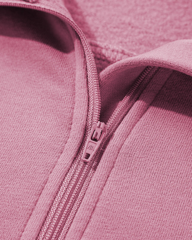 Black Zip Up Stand Collar Ribbed Thumbhole Sleeve Sweatshirt