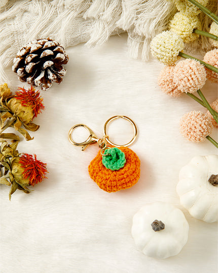 Orange Cute Crochet Fortune Persimmon Pendant Keychain