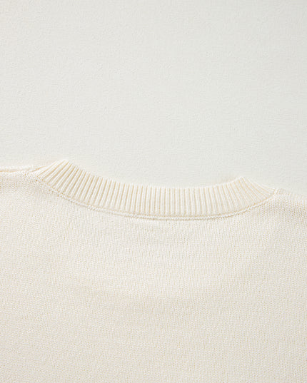 Apricot Halloween Boo Drop Shoulder Knit Sweater