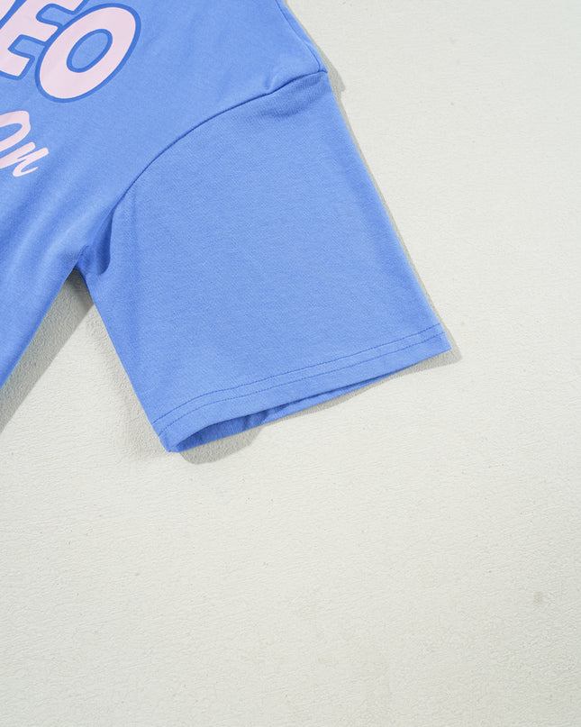 Sky Blue Rodeo Letter Graphic Tee