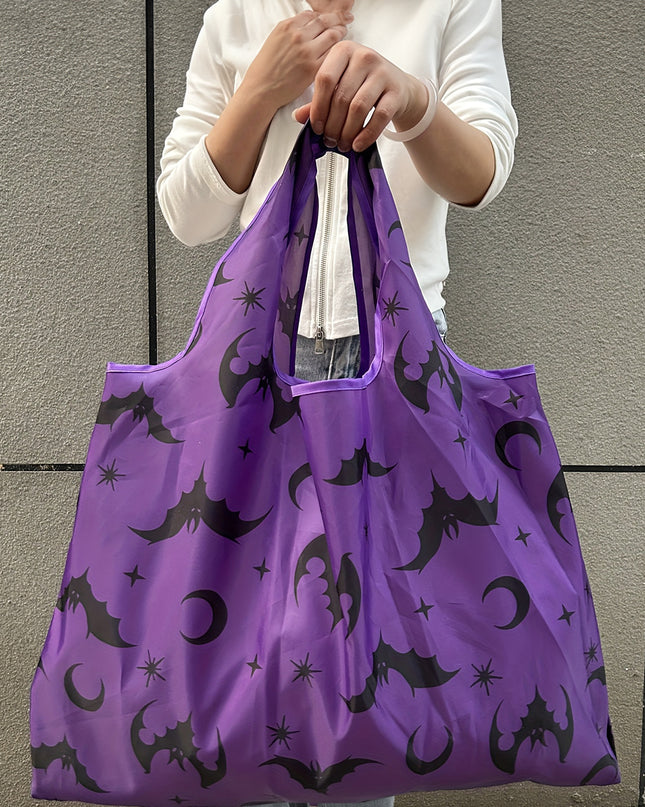 Tillandsia Purple Goth Halloween Pumpkin Large Capacity Foldable Tote Bag