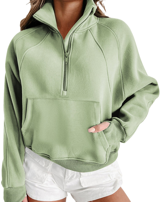 Black Zip Up Stand Collar Ribbed Thumbhole Sleeve Sweatshirt