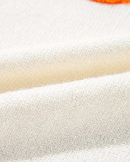 Apricot Halloween Boo Drop Shoulder Knit Sweater
