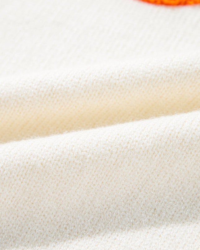 Apricot Halloween Boo Drop Shoulder Knit Sweater