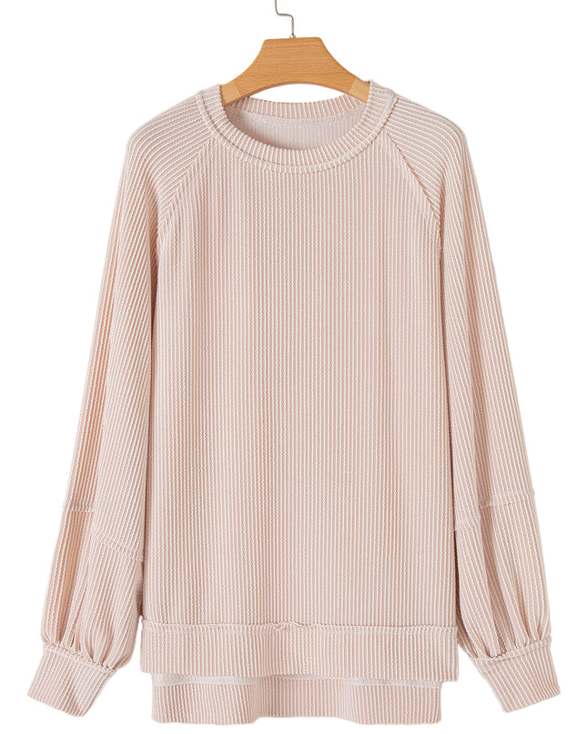 Jet Stream Lantern Sleeve Pullover & Ruffle Mini Skirt Set – Chic Two Piece Outfit