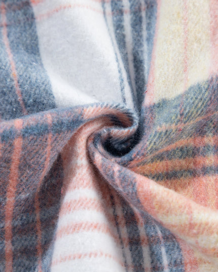 Cinnamon Plaid Corduroy Patchwork Pocket Loose Shacket
