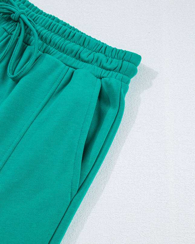 Lapis Mineral Wash Pullover and Wide Leg Cargo Pants Set