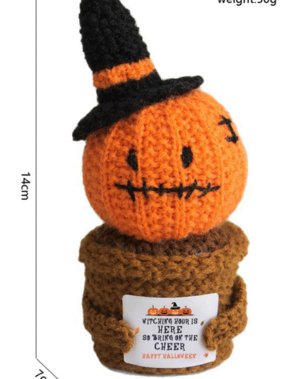 Carrot Cute Halloween Crochet Pumpkin Potted Doll Decor