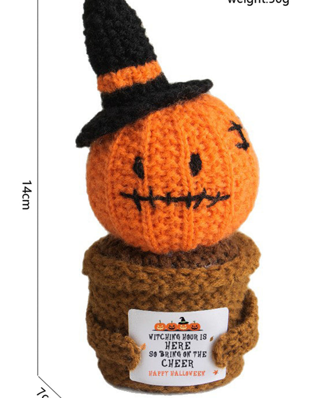 Carrot Cute Halloween Crochet Pumpkin Potted Doll Decor