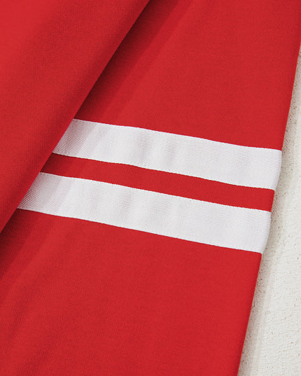 Fiery Red GAME DAY Striped Drop Shoulder Oversized Sweatshirt
