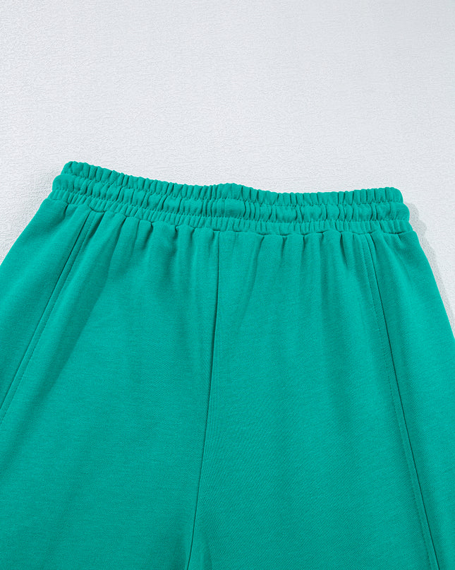 Lapis Mineral Wash Pullover and Wide Leg Cargo Pants Set
