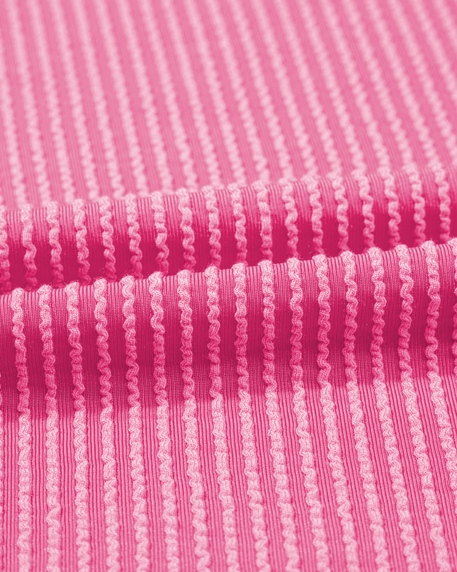 Sachet Pink Colorblock Patchwork Corded Pants Set