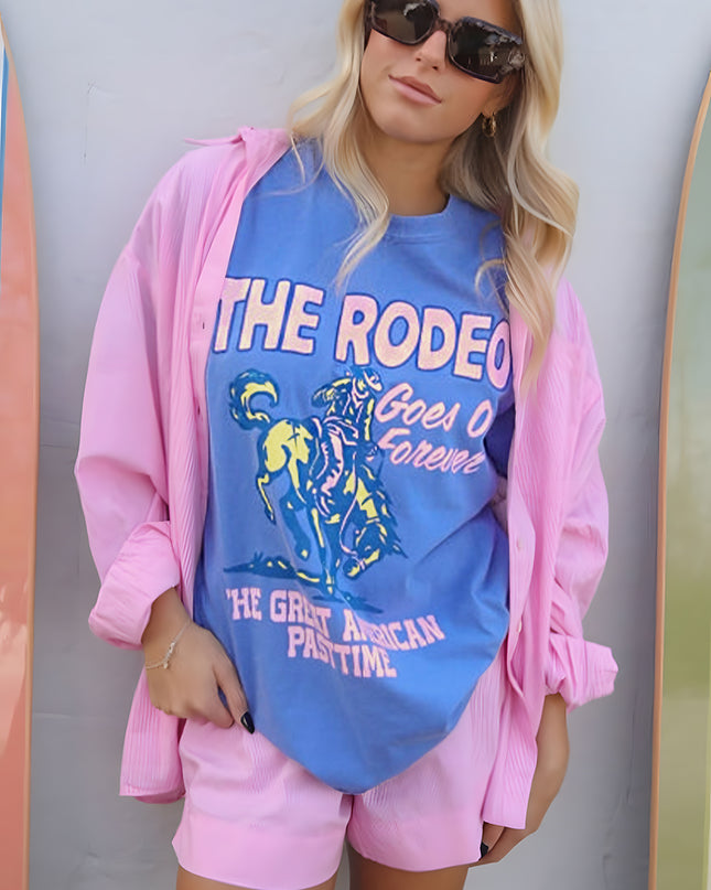 Sky Blue Rodeo Letter Graphic Tee
