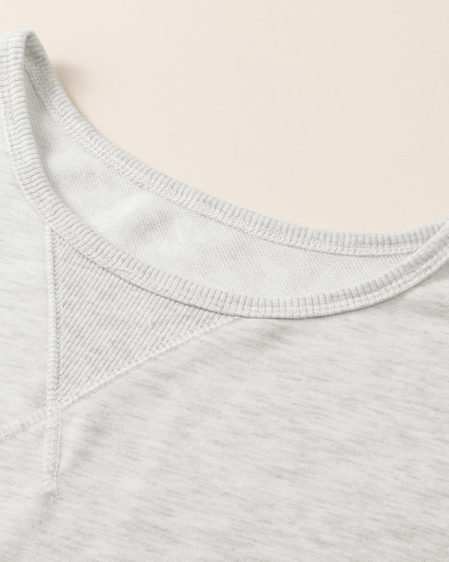 White Solid Color Ruffle Hem Mini Sweatshirt Dress