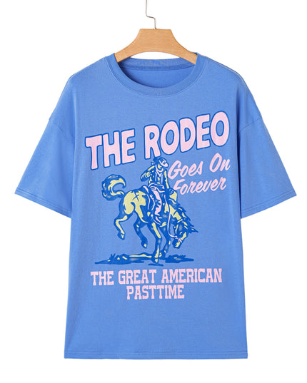 Sky Blue Rodeo Letter Graphic Tee