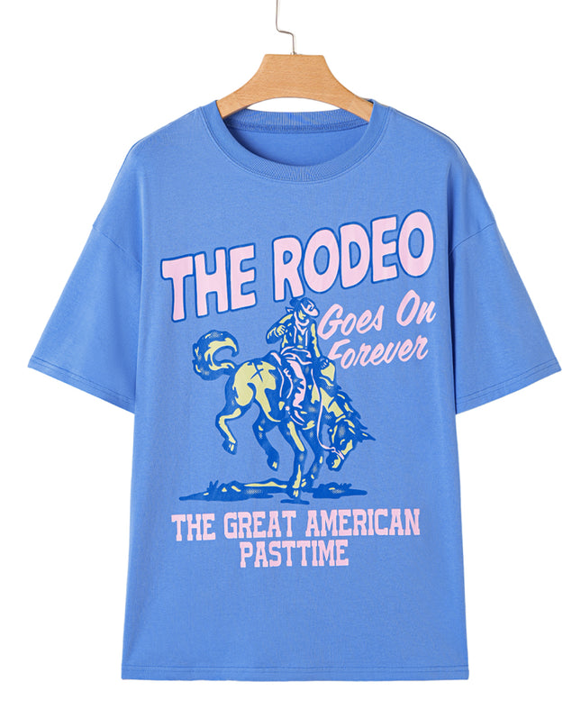 Sky Blue Rodeo Letter Graphic Tee