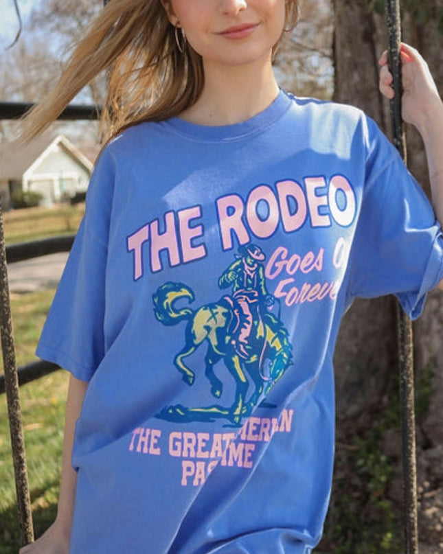 Sky Blue Rodeo Letter Graphic Tee