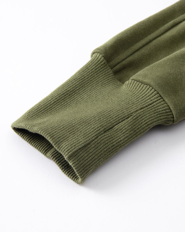 Black Zip Up Stand Collar Ribbed Thumbhole Sleeve Sweatshirt